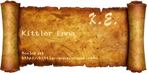 Kittler Enna névjegykártya